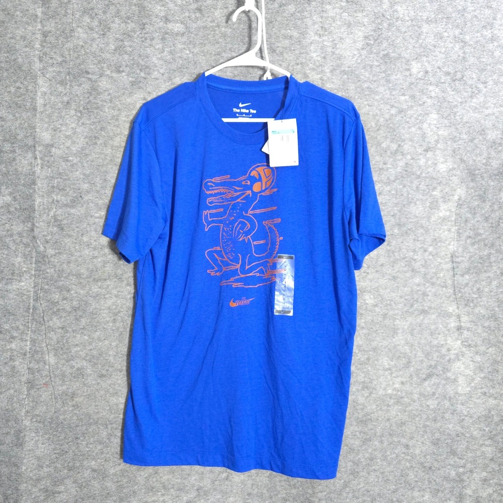 Nike Florida Gators Men Size M Blue Graphic Tee DJ6425-480 Football Mascot Shirt